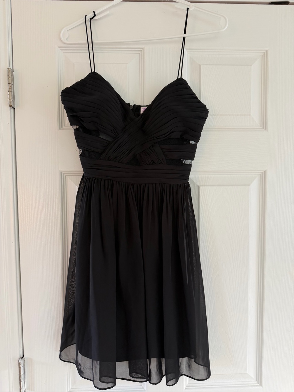 Adrianna Papell Classic Black Spaghetti-Strap Cocktail Dress